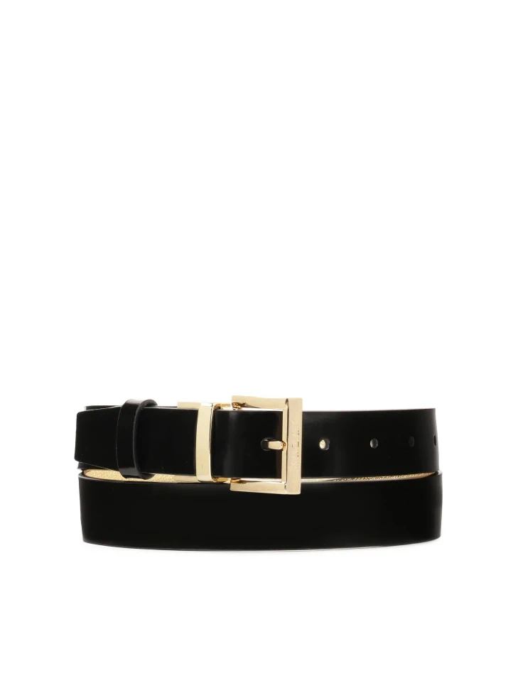kazar Black and gold double-sided leather belt