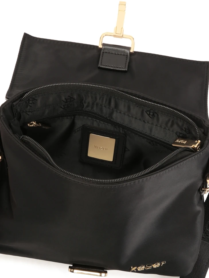 Kazar Black Bag With Metal Rivets On The Flap