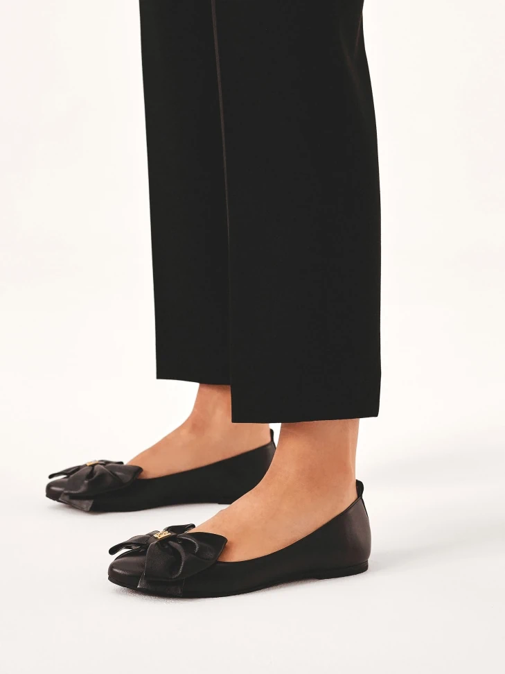 Kazar Black Ballerinas With Big Bows