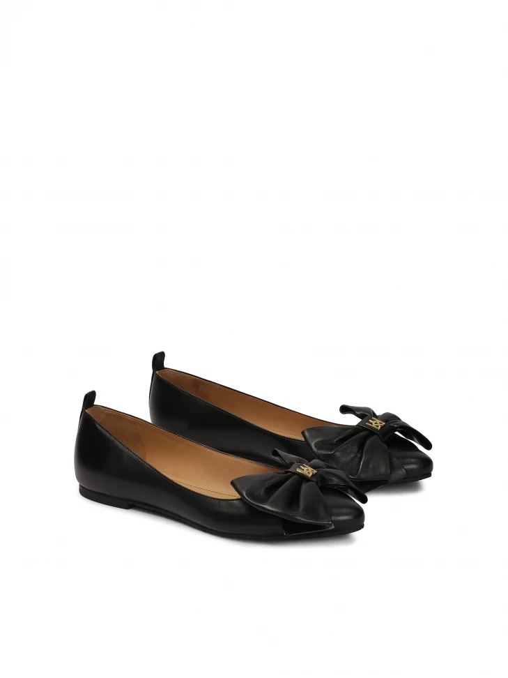 Kazar Black Ballerinas With Big Bows