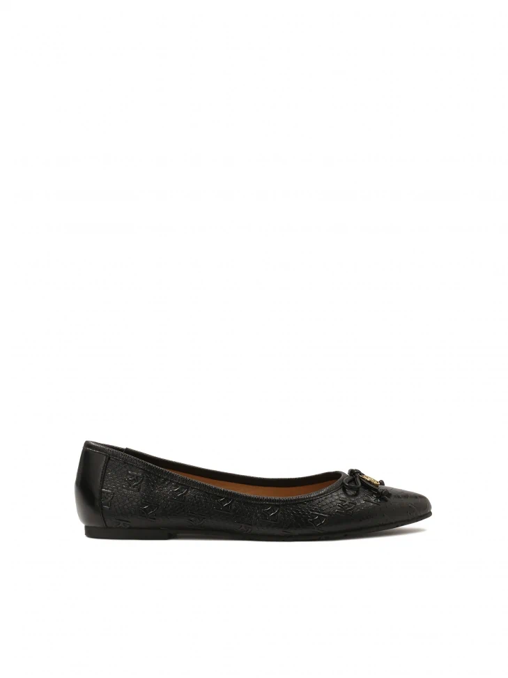 kazar Black ballerinas with embossed pattern