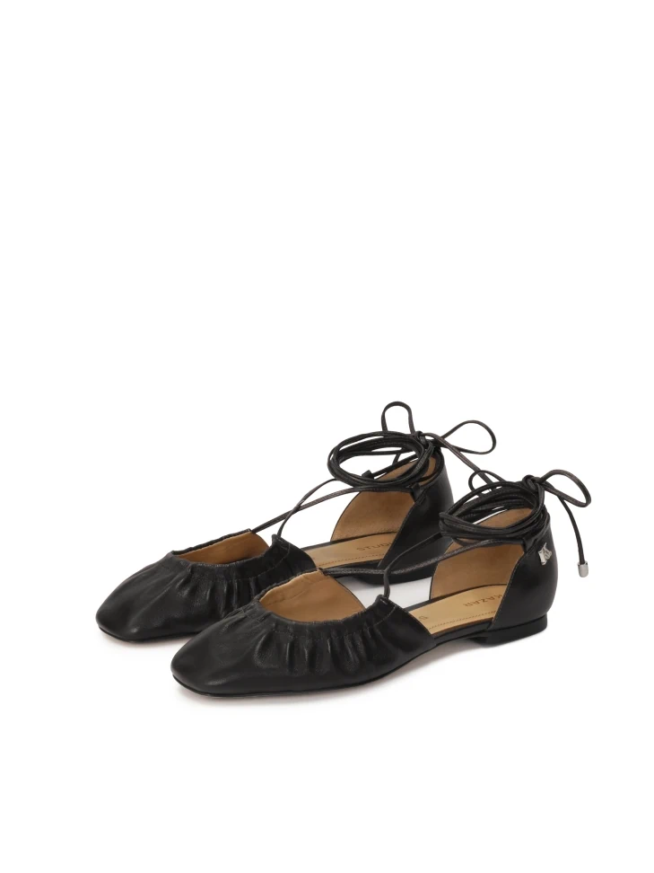 Kazar Black Ballerinas With Open Upper