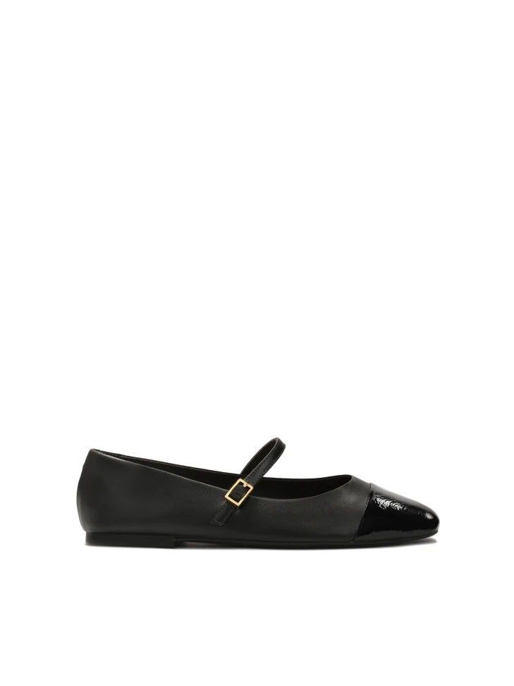kazar Black ballerinas with patent leather noses