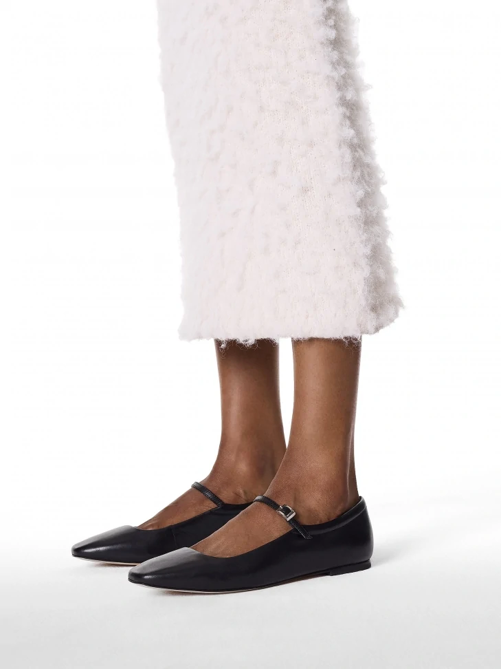 Kazar Black Ballerinas With Square Nose