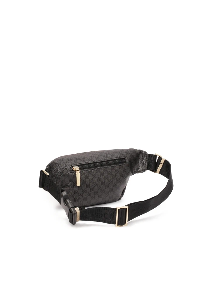 Kazar Black Belt Bag With KAZAR Monograms