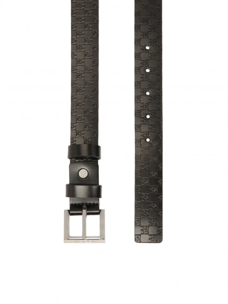Kazar Black Belt With Embossed KAZAR Monograms