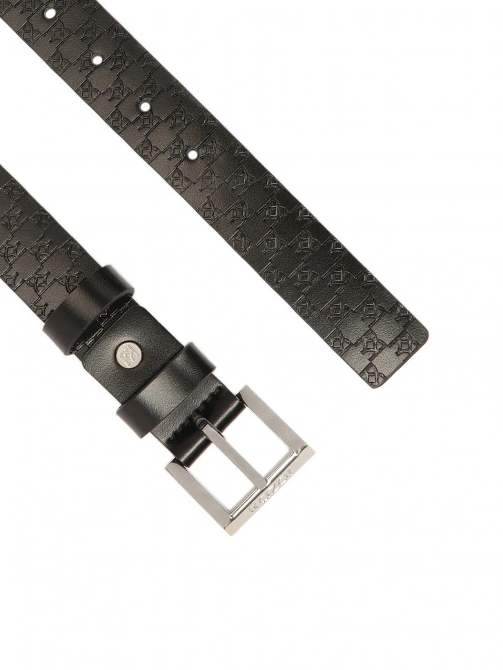 Kazar Black Belt With Embossed KAZAR Monograms