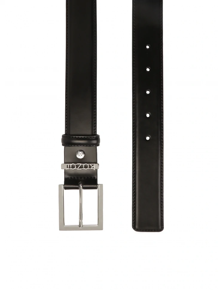 Kazar Black Belt With Metal Loop With Logo