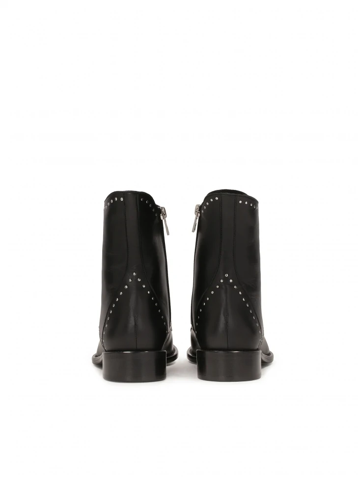 Kazar Black Boots Decorated With Rivets