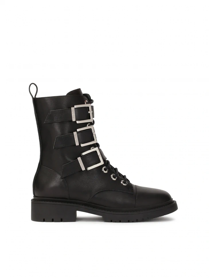 kazar Black boots decorated with three buckles