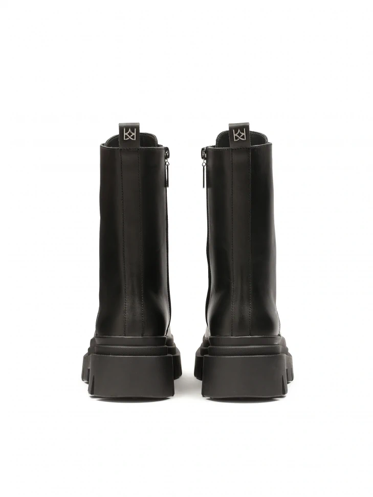 Kazar Black Boots In Military Style
