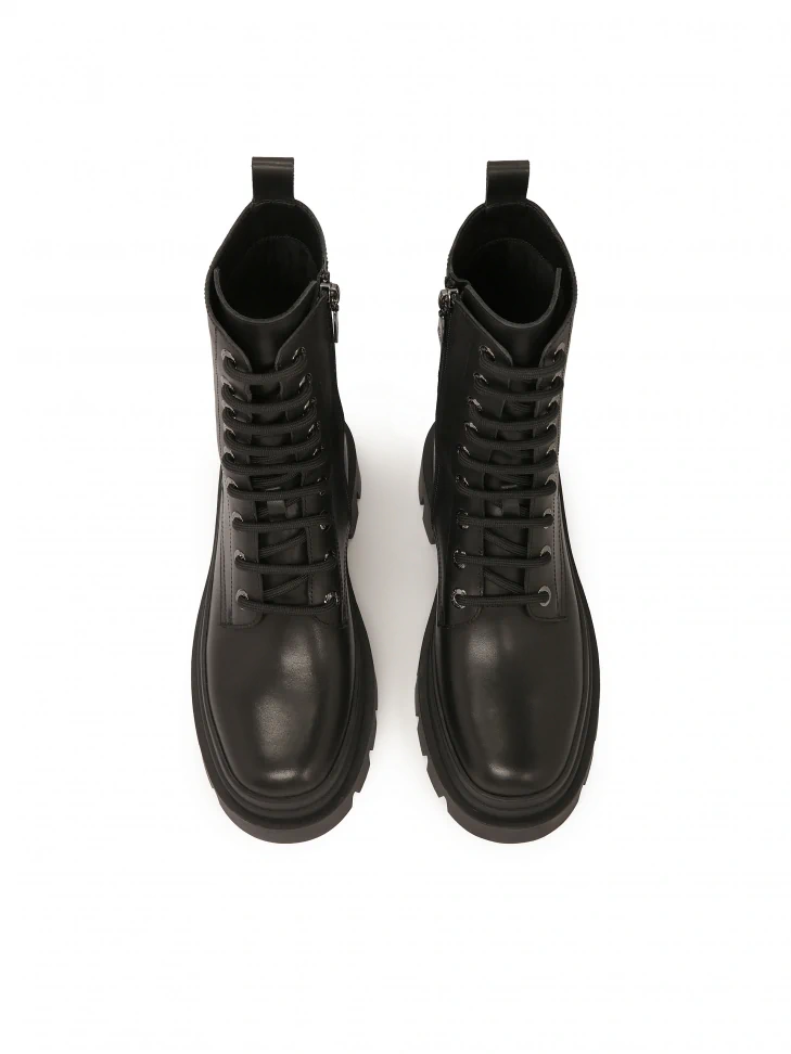 Kazar Black Boots In Military Style