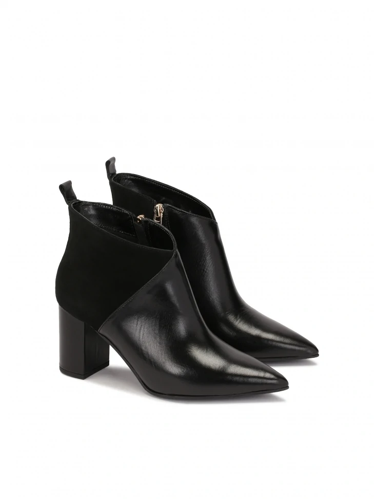 Kazar Black Boots In Smooth Leather And Suede