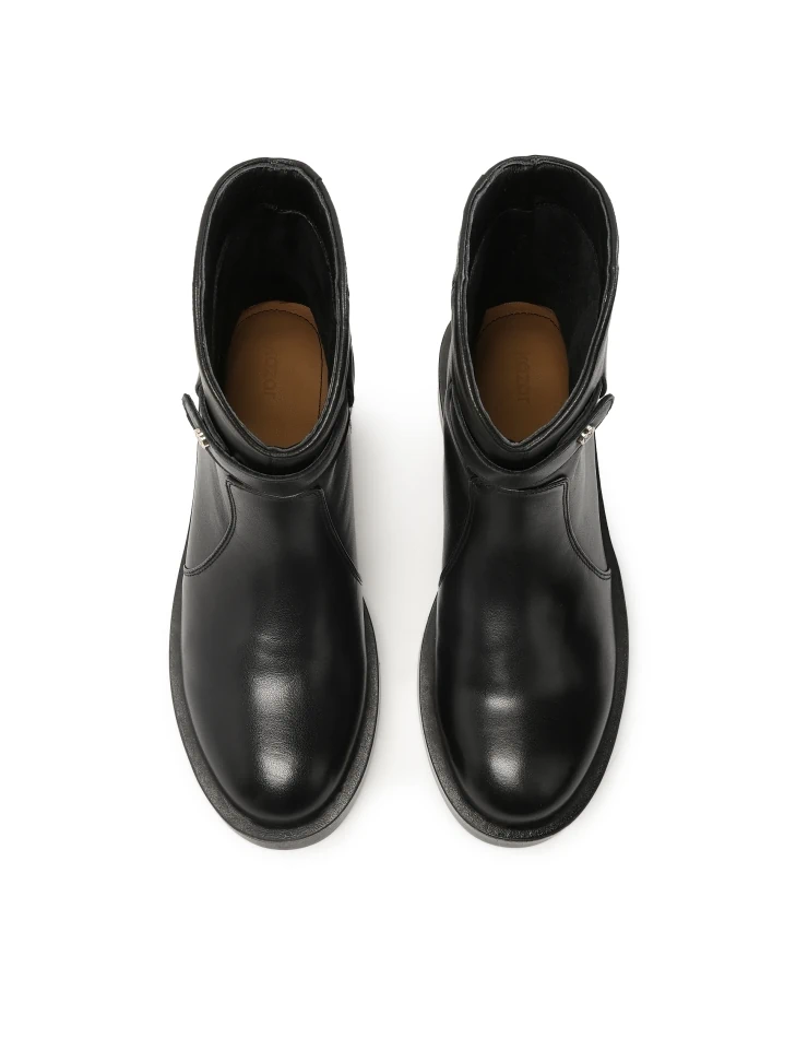 Kazar Black Boots On A Flat Sole