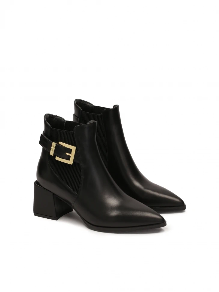 Kazar Black Boots With A Slip-on Upper