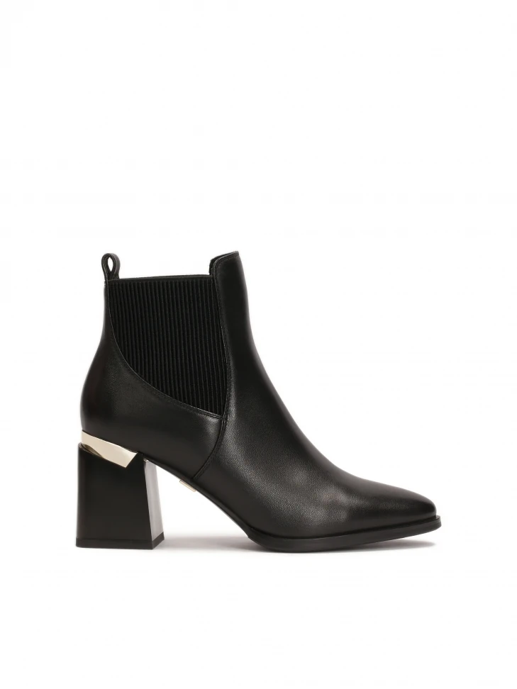kazar Black boots with a wide decorated heel