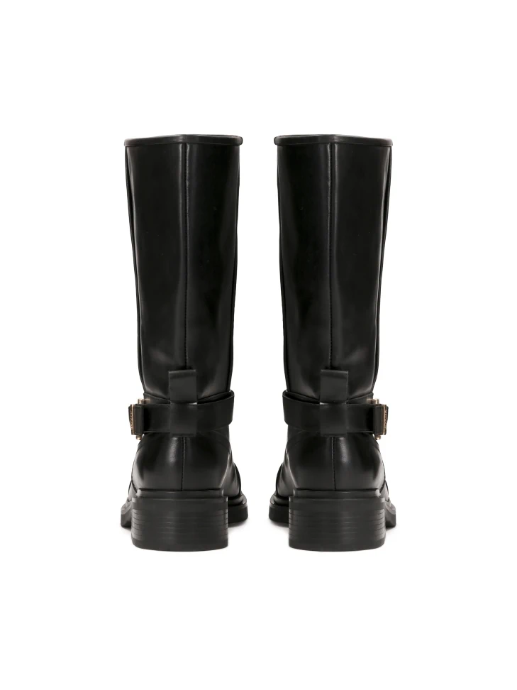 Kazar Black Boots With Extended Upper