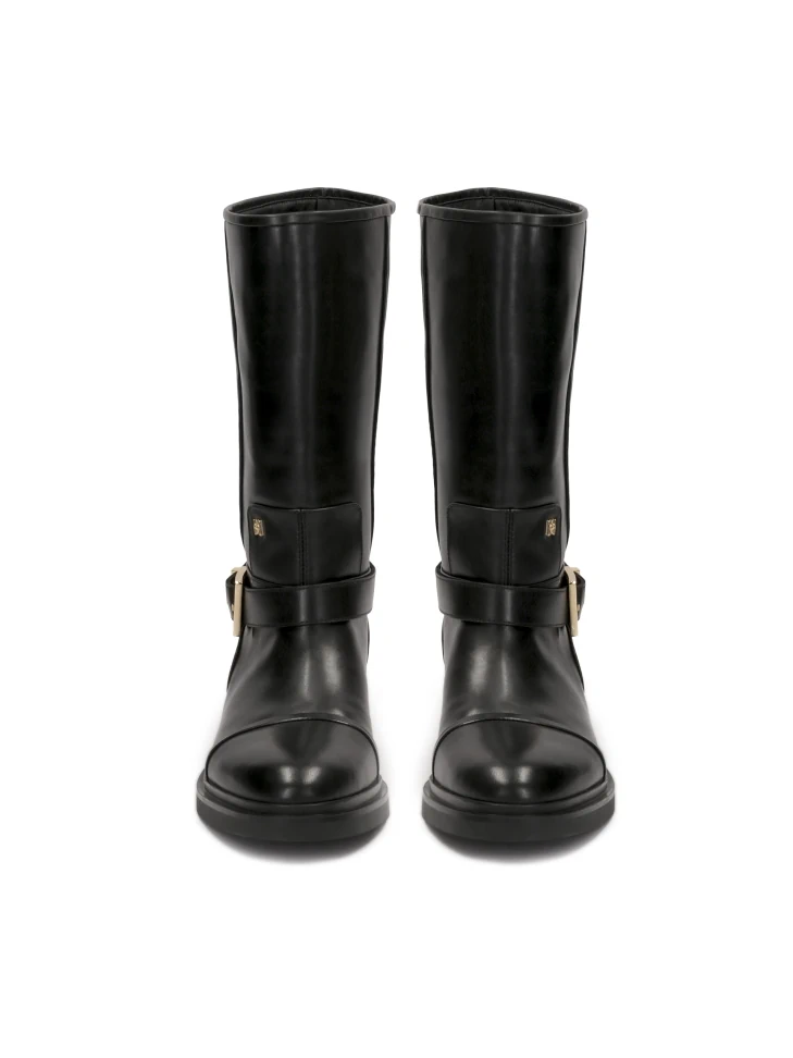 Kazar Black Boots With Extended Upper