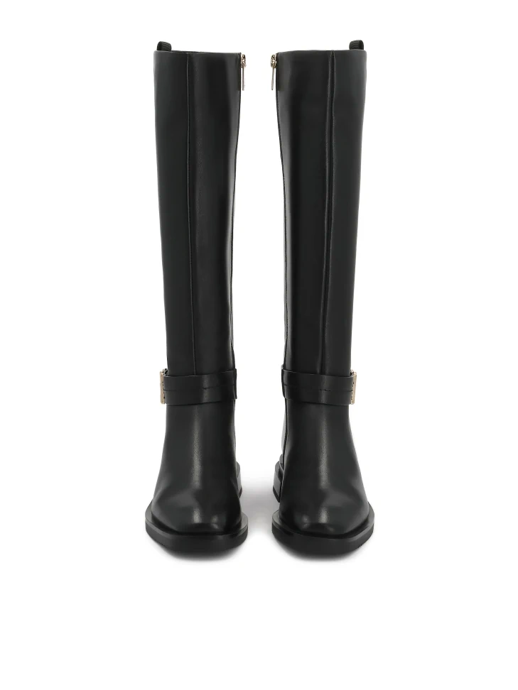 Kazar Black Boots With Logo Accent