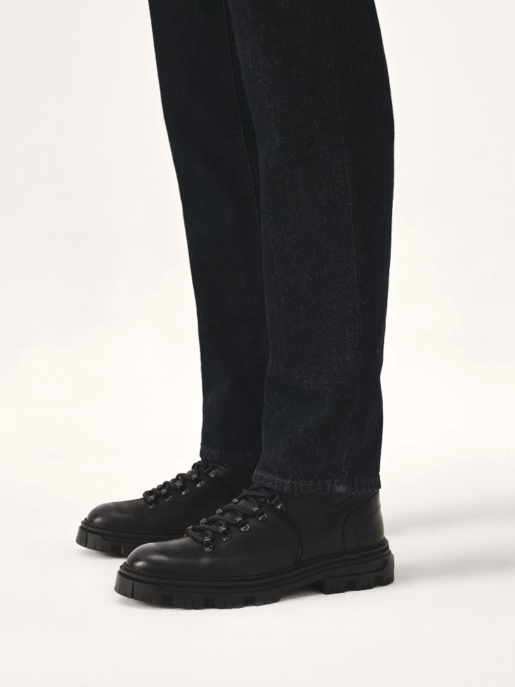 Kazar Black Boots With Matte Finish