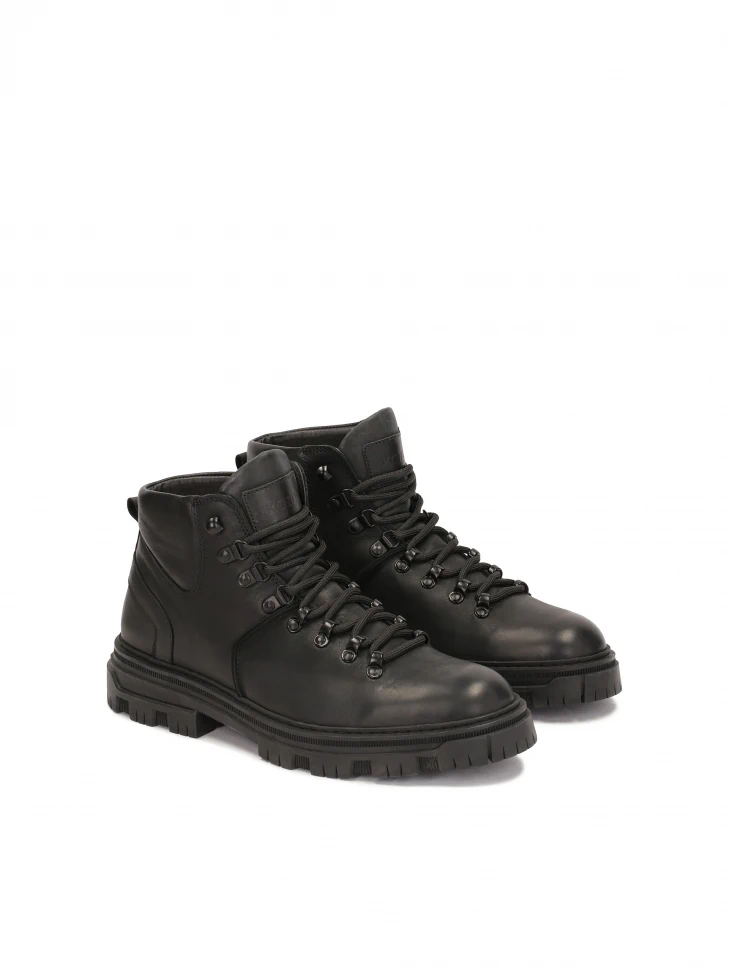 Kazar Black Boots With Matte Finish