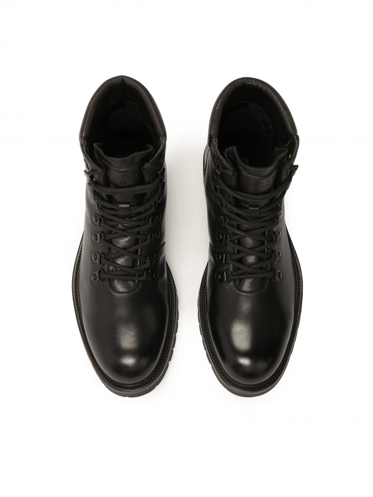 Kazar Black Boots With Metal Loops