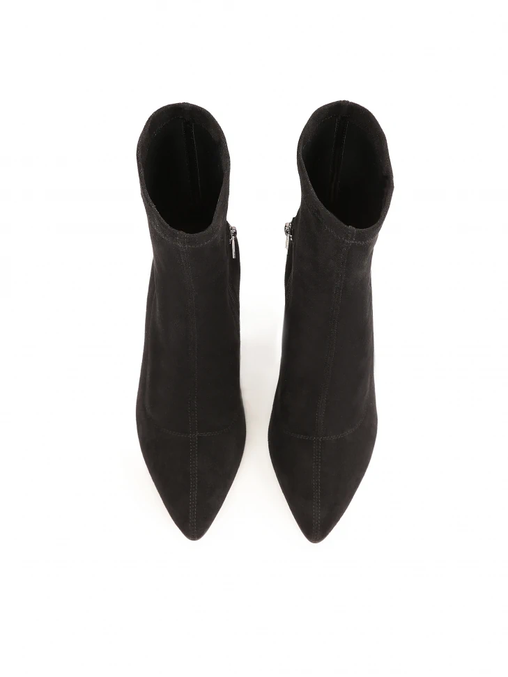 Kazar Black Boots With Rhinestone-embellished Heel