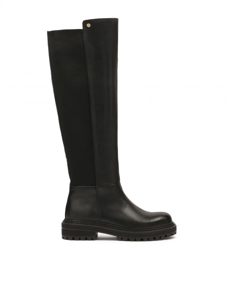 kazar Black boots with slip-on upper on trep sole
