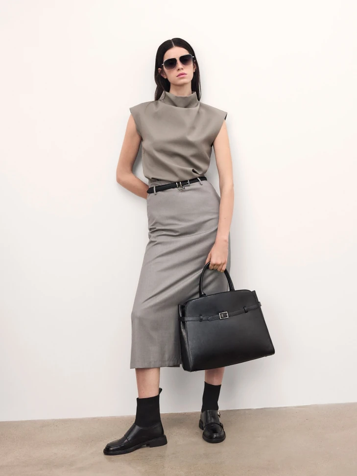 Kazar Black Boots With Sock Top