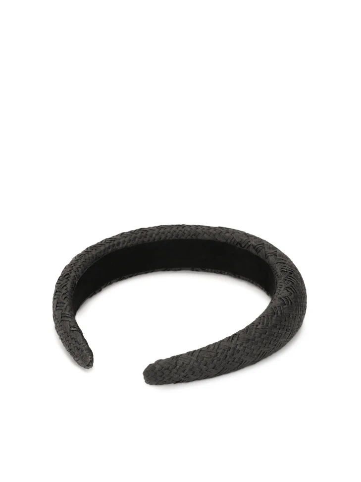 Kazar Black Braided Paper Straw Headband