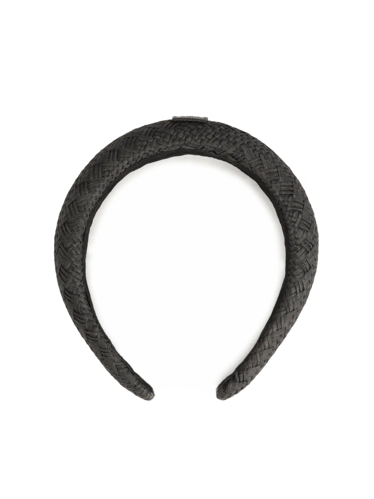 Kazar Black Braided Paper Straw Headband