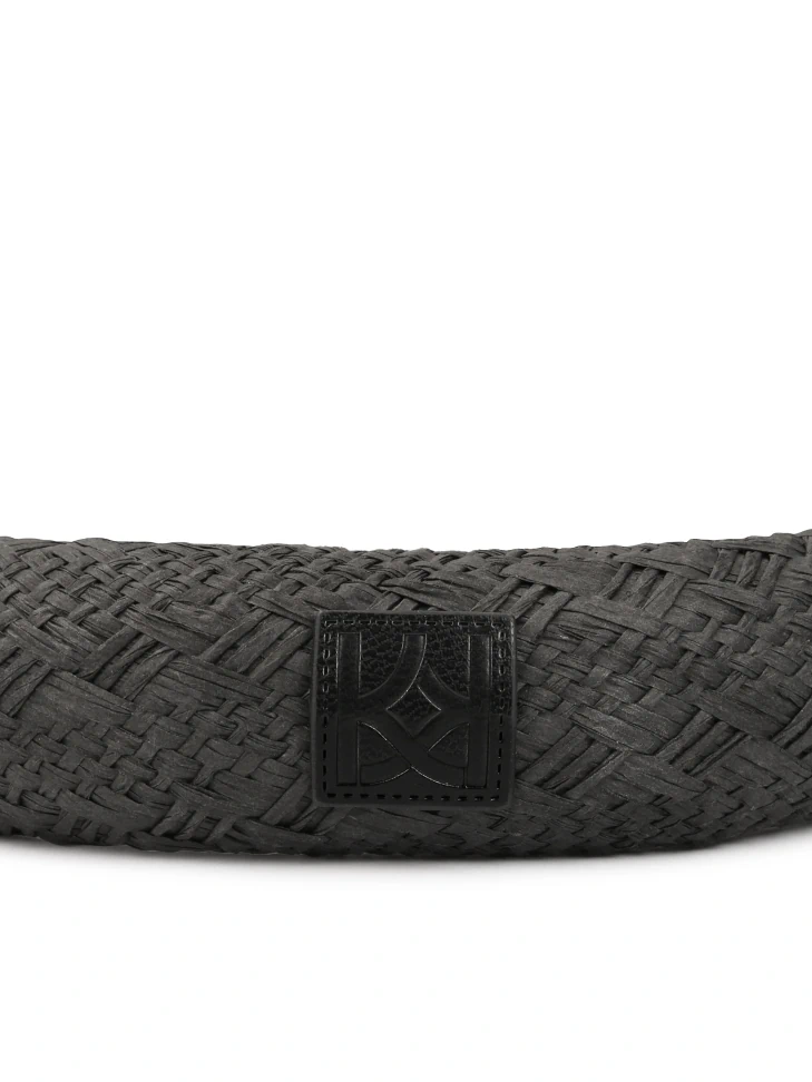 Kazar Black Braided Paper Straw Headband
