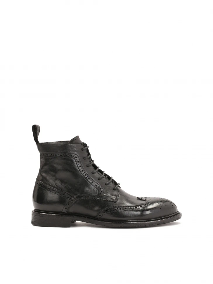 kazar Black brogue decorated boots