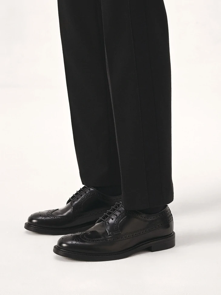 Kazar Black Brogues On A Leather Sole