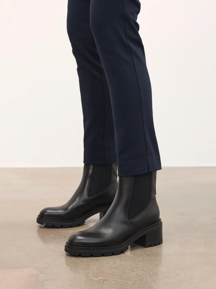 Kazar Black Chelsea Boots With Wide Heels