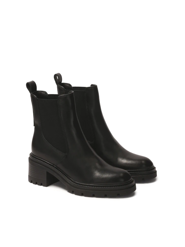 Kazar Black Chelsea Boots With Wide Heels