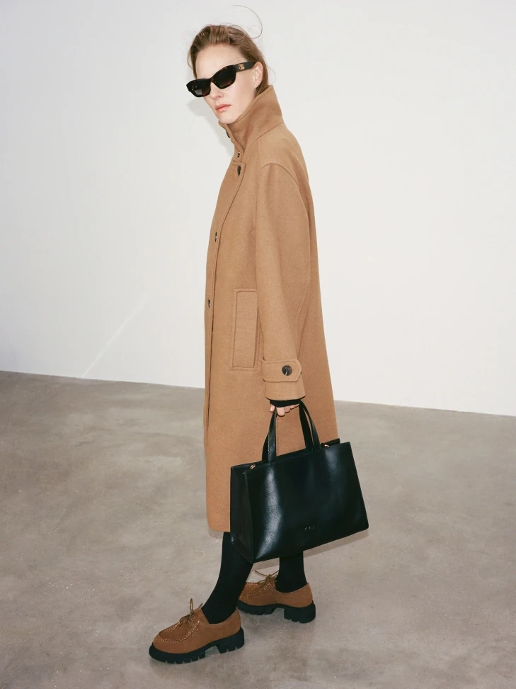 Kazar Black Classic Handbag With Two Handles