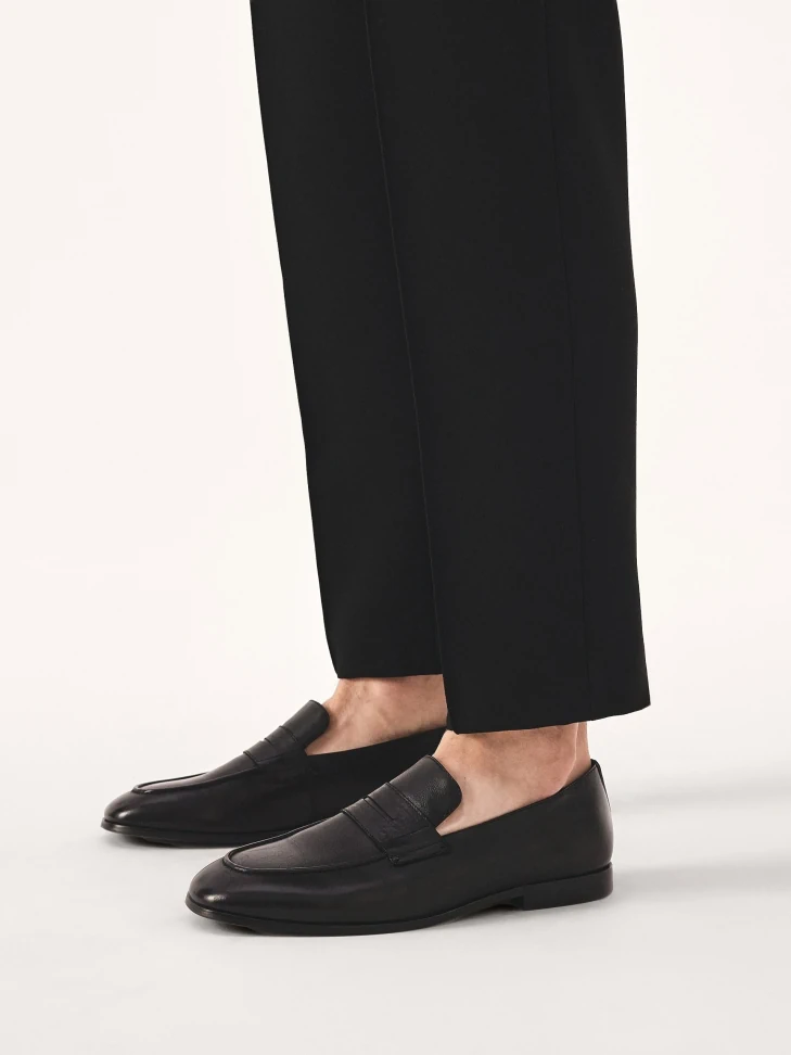 Kazar Black Classic Leather Loafers
