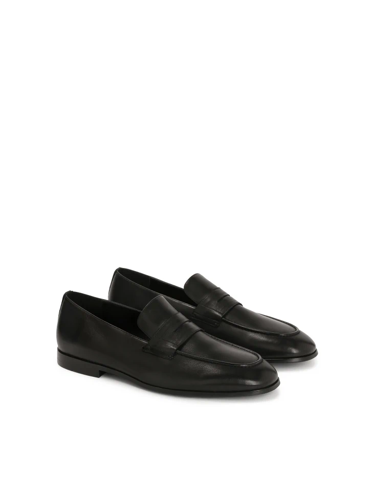 Kazar Black Classic Leather Loafers