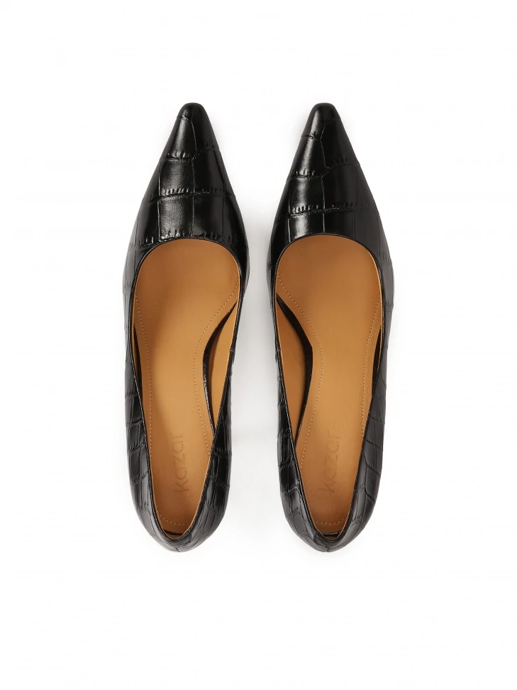 Kazar Black Classic Stilettos In Crocus Pattern