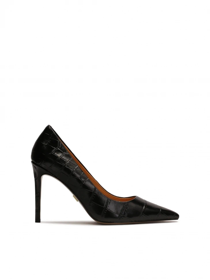 kazar Black classic stilettos in crocus pattern