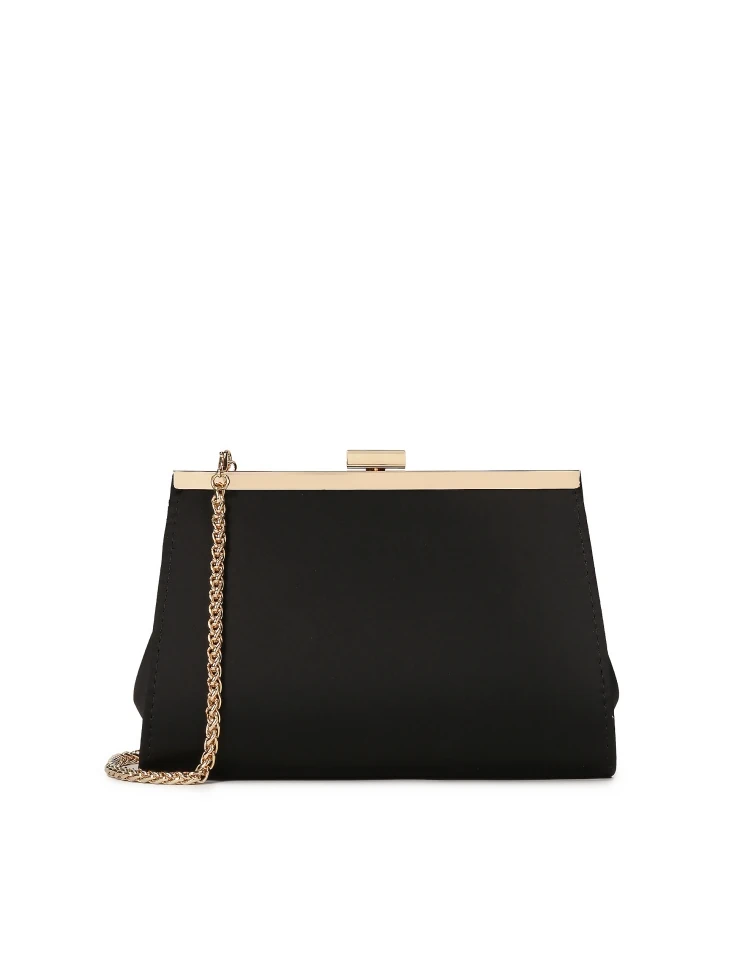 kazar Black clutch bag with metal frame