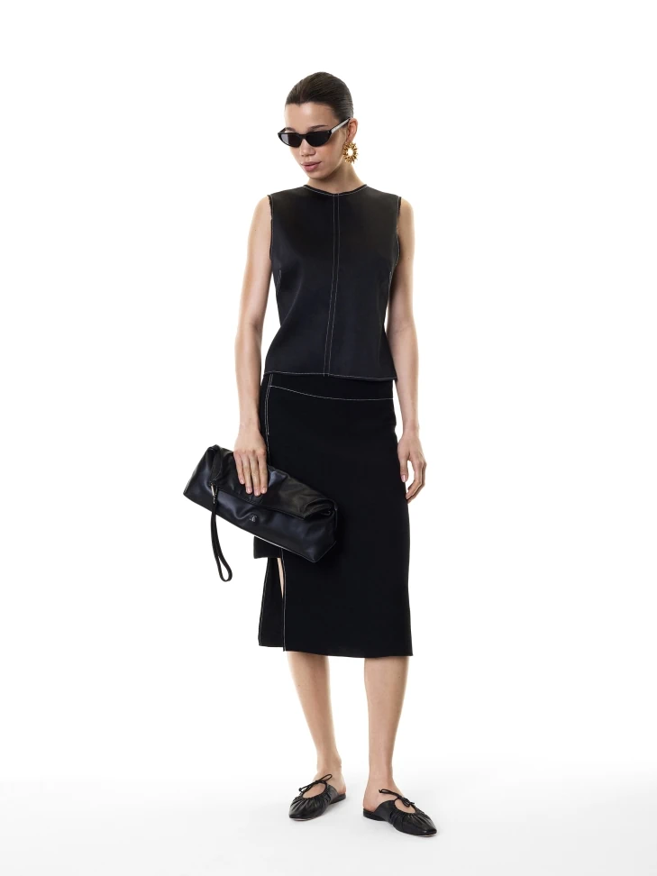 Kazar Black Clutch Bag With Small Monogram