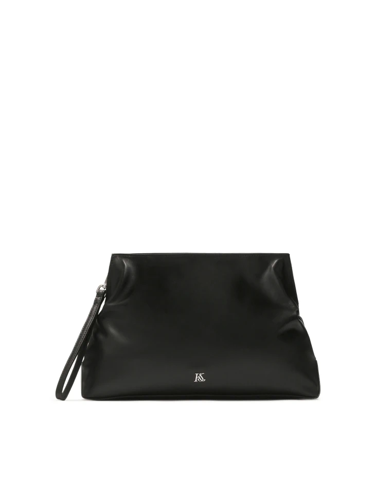 kazar Black clutch bag with small monogram