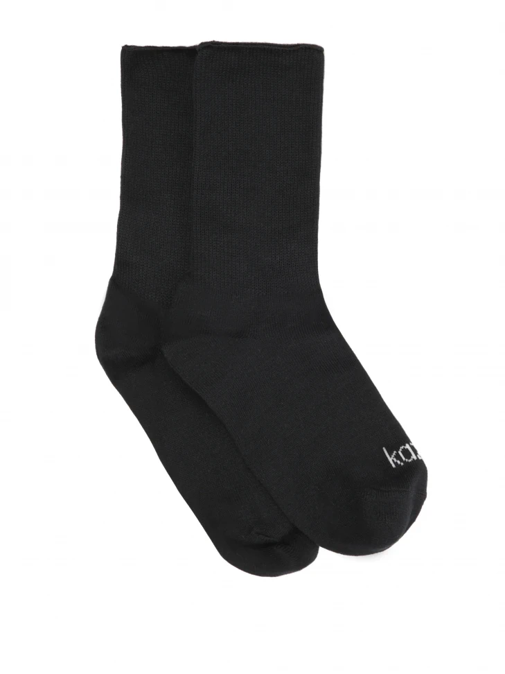 Kazar Black Cotton Modal And Cashmere Socks