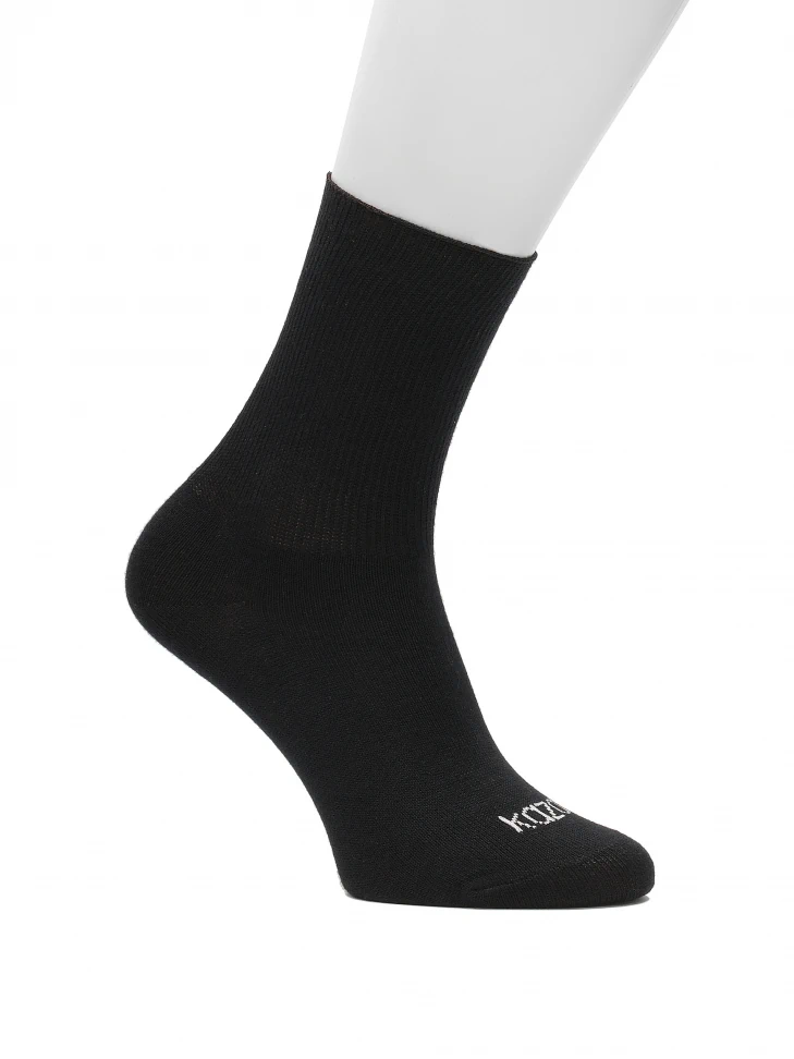 kazar Black cotton modal and cashmere socks