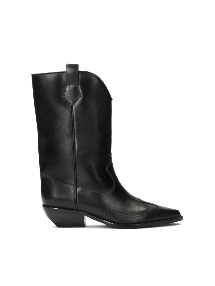 kazar Black cowboy boots with low heels