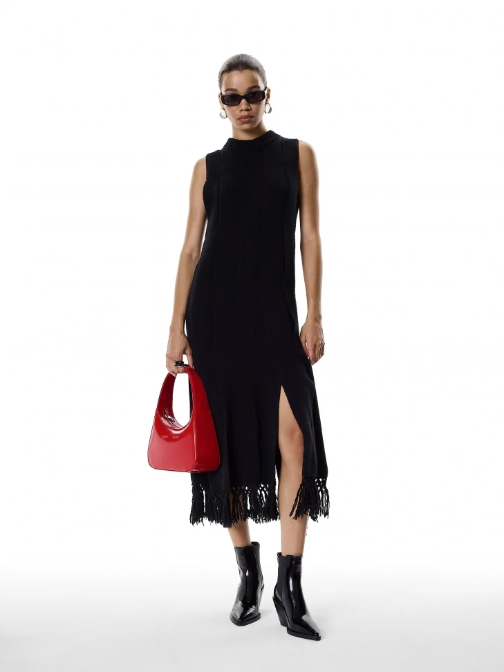 Kazar Black Cowboy Boots With Shearling Heels