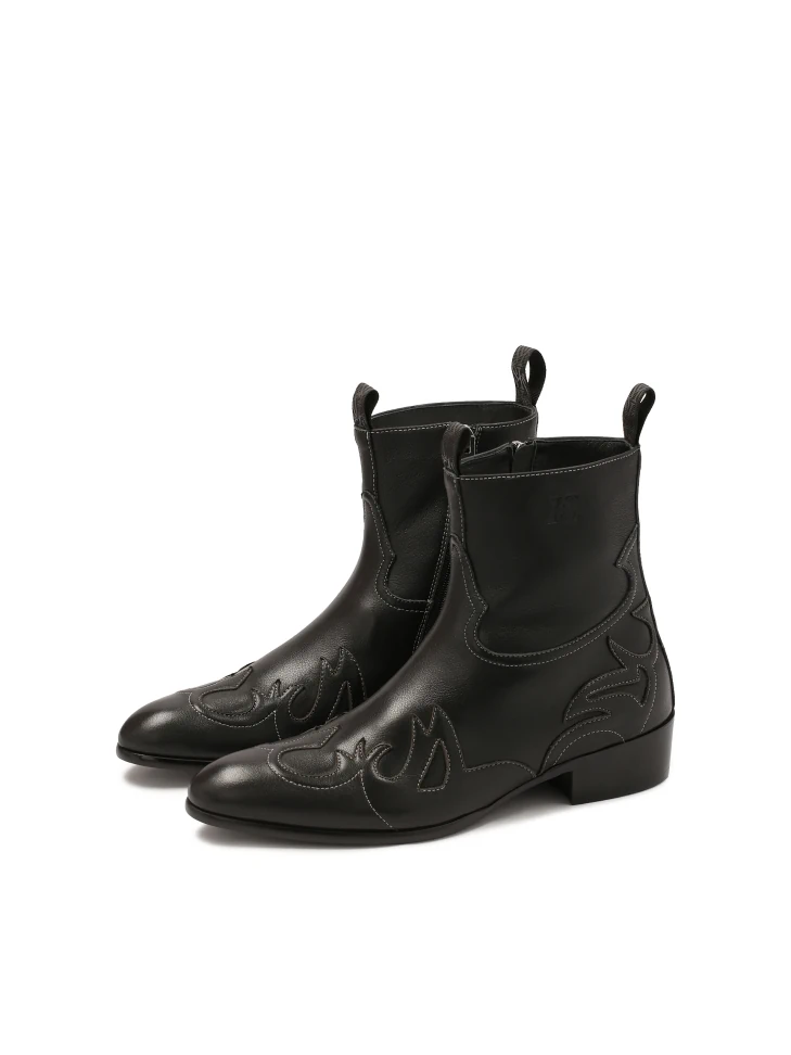 Kazar Black Cowboy-style Boots