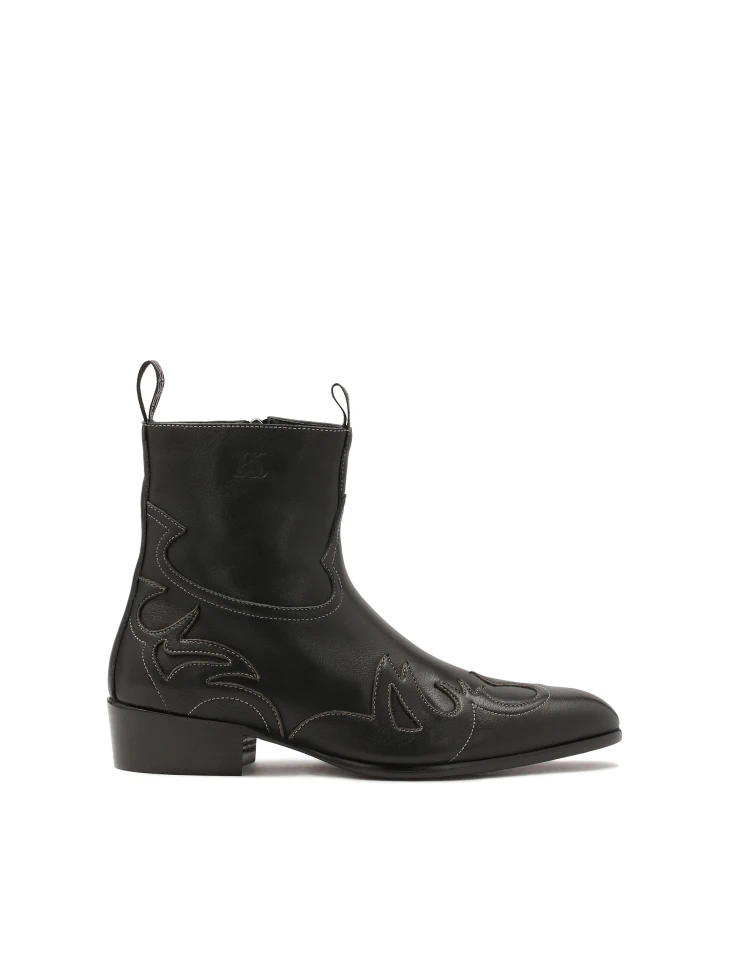 kazar Black cowboy-style boots